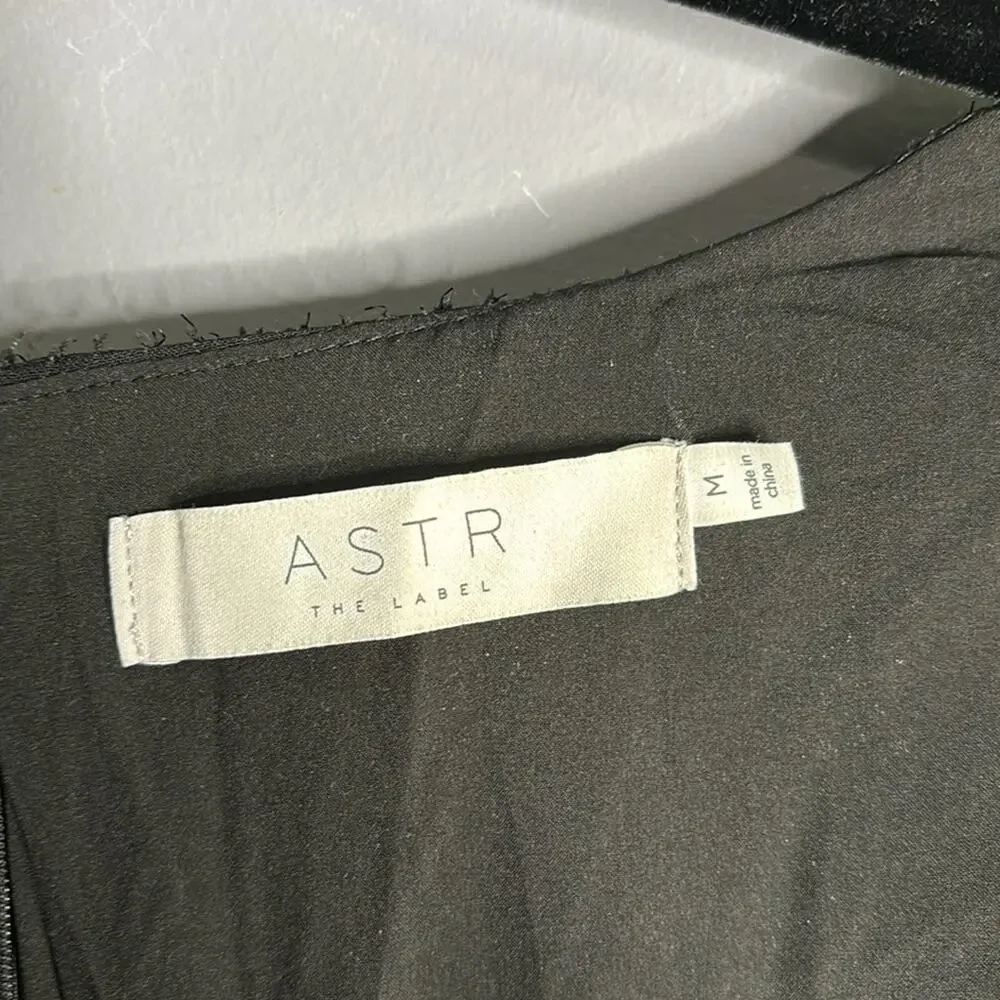 ASTR the Label Black Sparkly Top Ruching Detail Sweetheart Neck Medium